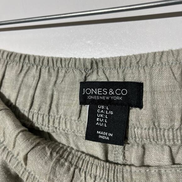 Jones’s New York Wide Leg Linen Cream Casual Comfy Pants Women’s Size Large - Picture 3 of 8